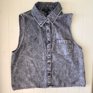 Denim Sleeveless Shirt
